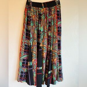Colorful Vintage Silk Paisley Women's Skirt